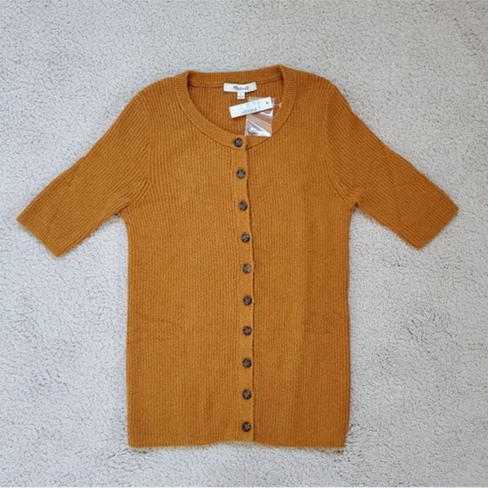 MADEWELL SHORT SLEEVE SWEATER - CARAMEL - XXL